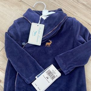 Ralph Lauren 9 Month Velour Navy Blue Boys One Piece